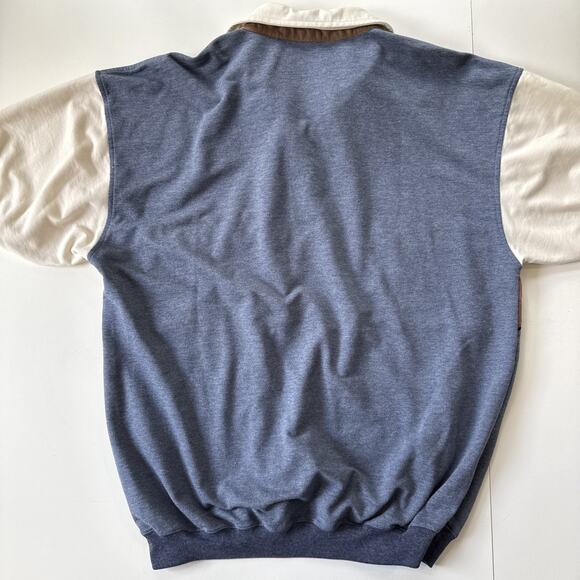 Vintage Safe Harbor Colorblock Polo Shirt Blue Retro Grandpacore XXL (Fits XL) - Picture 10 of 12